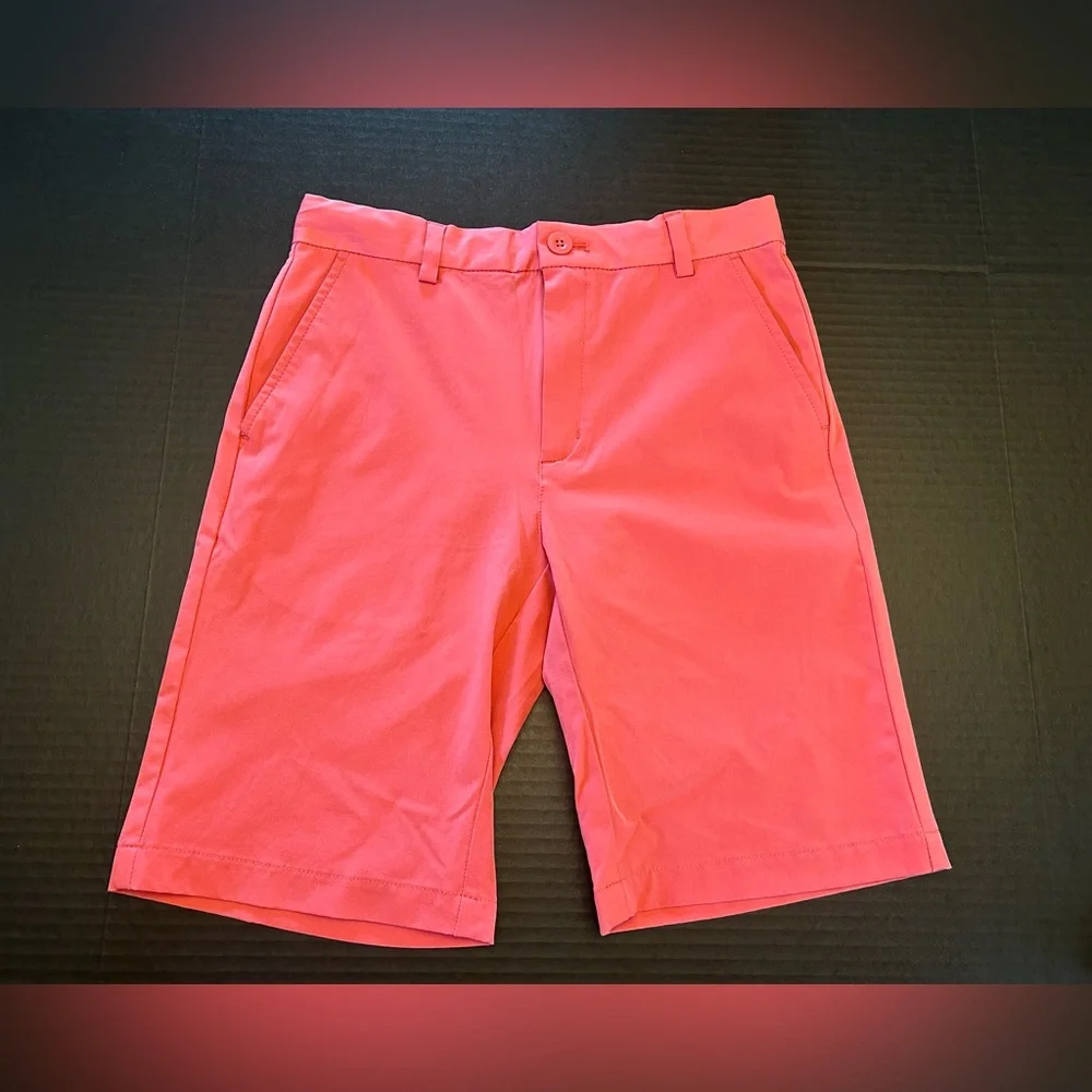 Vineyard Vines Boys Performance Shorts Adjustable Waist Size 14 Jetty Red Preppy - Picture 12 of 12